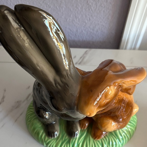 Ceramic Rabbit Figurine in Black and Brown - Picture 4 of 7